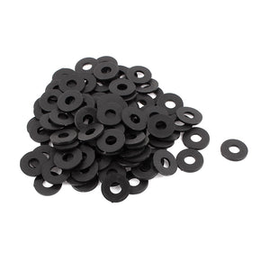 M4x10mmx1mm Plastic Round Flat Washer Gasket Seal Ring Black 100 Pcs