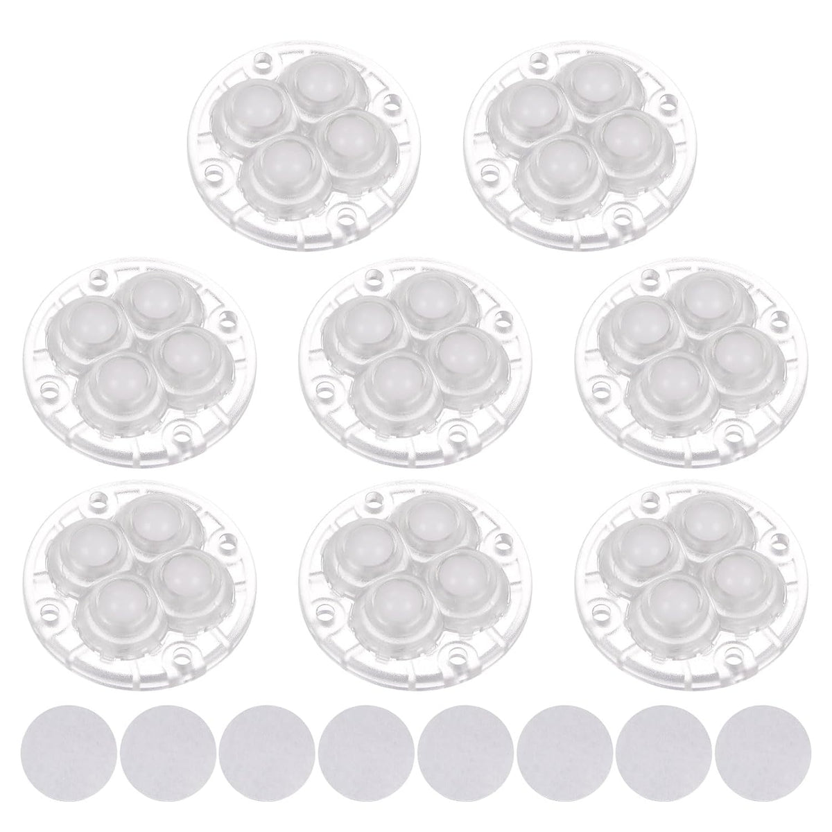8pcs Self Adhesive Mini Caster Wheels Universal Nylon Wheel 360° Rotation Sticky Swivel Pulley for Kitchen Small Appliances Storage Bins Coffee Makers, Transparent