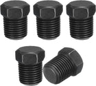 5Pcs 1/8 NPT Outer Hex Head Thread Pipe Plug Fitting, Male Pipe Plug Carbon Steel Pipe Fitting with Sealing Ring for Terminate Oil Drain Plug Fitting Pipe Ends, Black