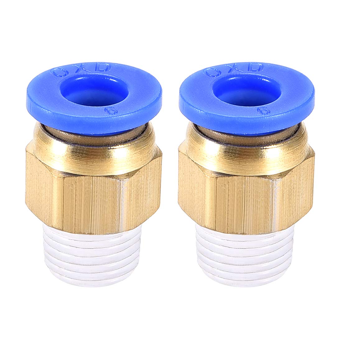 BSPT1/8 Tube Fitting for 3D Printer Push Fixing, for 6mm Tube Filament 3mm 2pcs