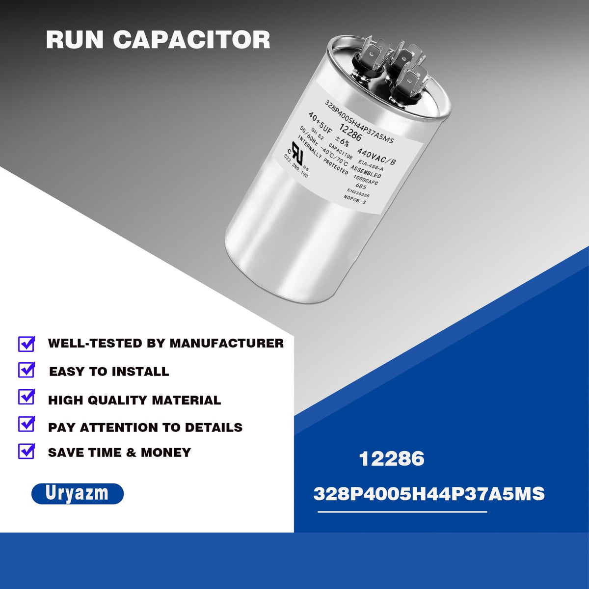 LinkMejor 12286 40+5uF 440VAC Çevresel Kapasitor