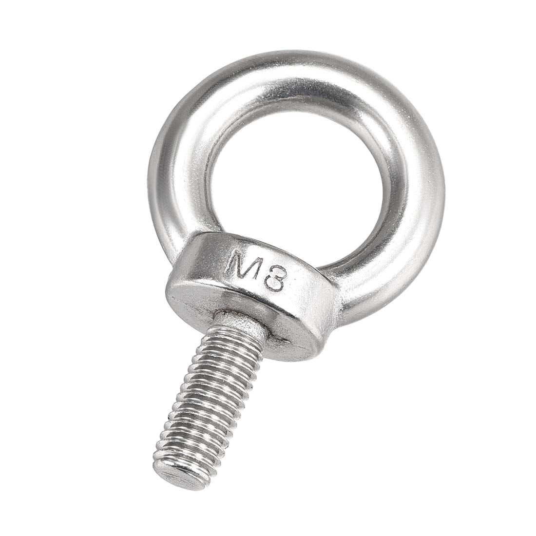 Lifting Eye Bolt M8 x 20mm Male Thread 304 Stainless Steel for Hanging, Pack of 4