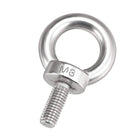 Lifting Eye Bolt M8 x 20mm Male Thread Metal for Hanging, Pack of 6