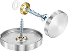 4 Pcs Screw Covers Caps, Stainless Steel Mirror Screws Decorative Caps Cover Nails, Mirror Screws Fasteners for Sign Advertising Hardware Construction, 40mm Diameter, Silver