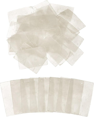 20 Pcs Capiz Shells, 40 mm x 60 mm Natural White Square Mica Sheets Single Hole for DIY Craft Making Wind Chimes Home Decoration Wedding Decorations