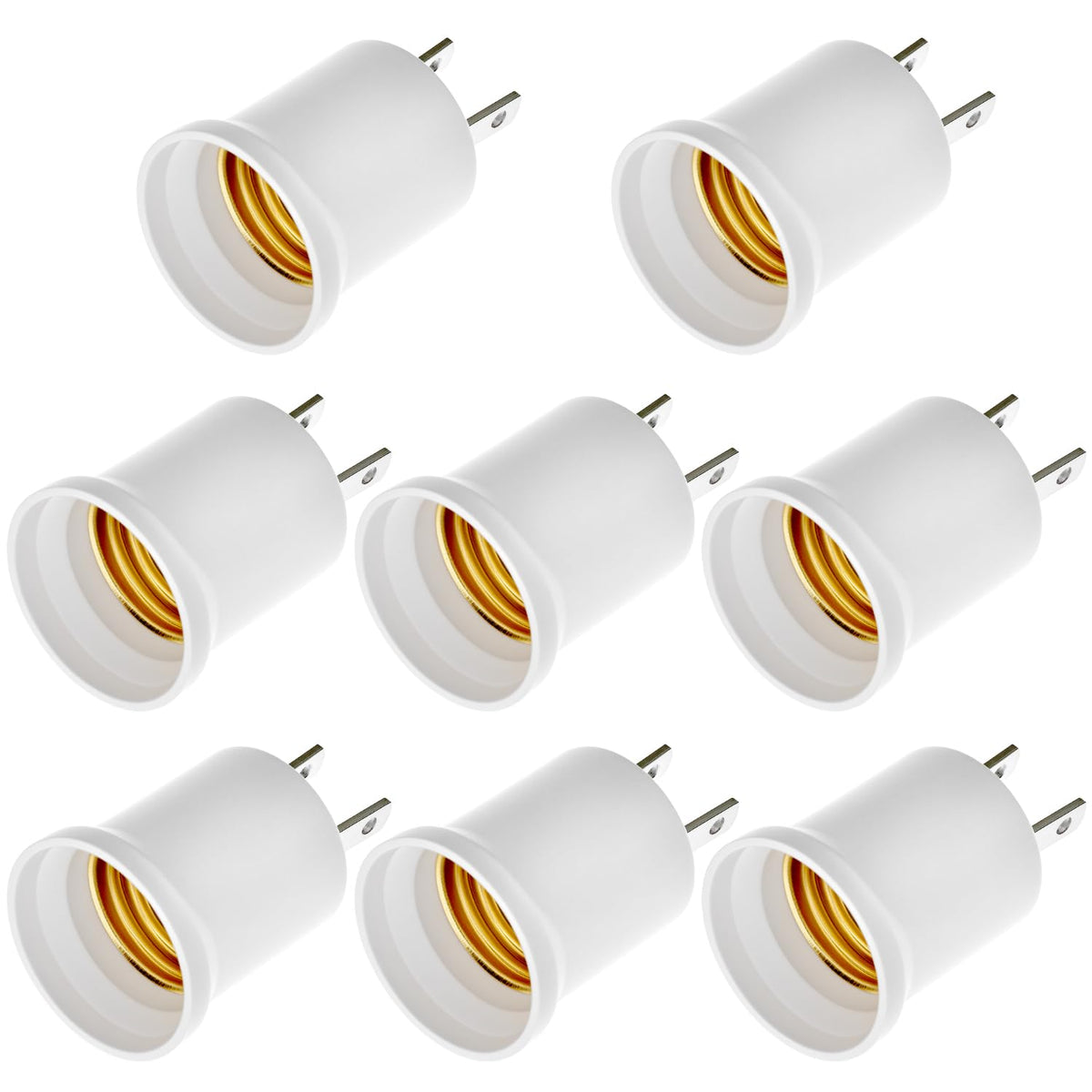 LinkMejor 8 Pack E26/E27 Fosca para Adaptador de Tomada, 660W 125V Adaptador de Tomada para Fosca Converte Saída para Tomada de Lâmpada
