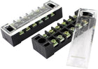 2 Pcs 600V 15A 6P Screw Electric Barrier Terminal Block Wire Connector