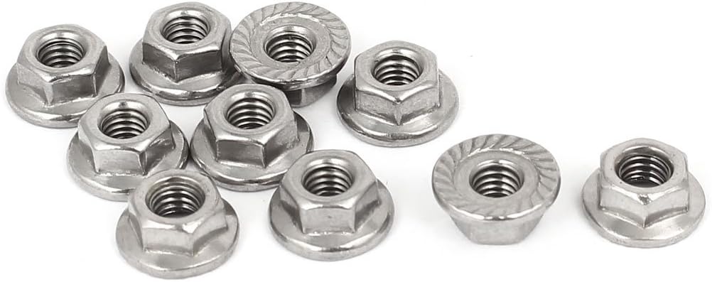 M4 316 Stainless Steel Serrated Flange Hex Machine Screw Lock Nuts 20pcs