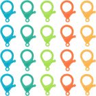 100 Pcs Mixed Colors Hard Plastic Lobster Claw Clasps Lanyard Snap Clip Hooks (Bright Green/Green/Orange/Yellow/Lake Blue)
