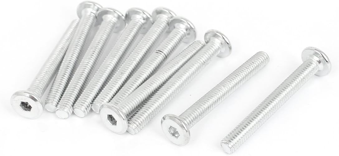 M6x50mm Countersunk Flat Head Socket Hexagon Key Bolts Screws 10 Pcs