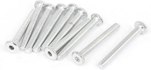 M6x50mm Countersunk Flat Head Socket Hexagon Key Bolts Screws 10 Pcs