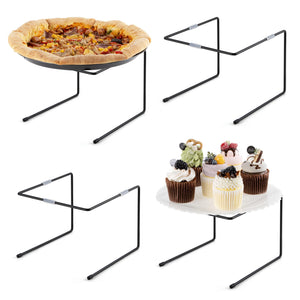 LinkMejor 4 PCS Suporte para Pizza, Suportes de Pizza de Metal para Serviço de Festa