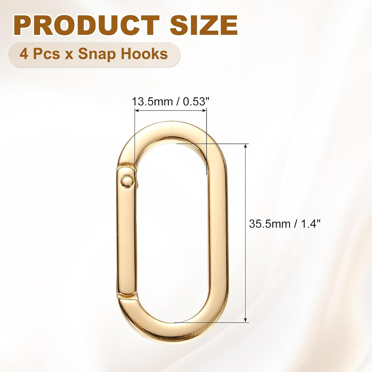 Oval Spring Ring Clips, Zinkalloy Snaphager O Ring, Purse Hardware Erstatning til Pung Nøgler Taske Bånd