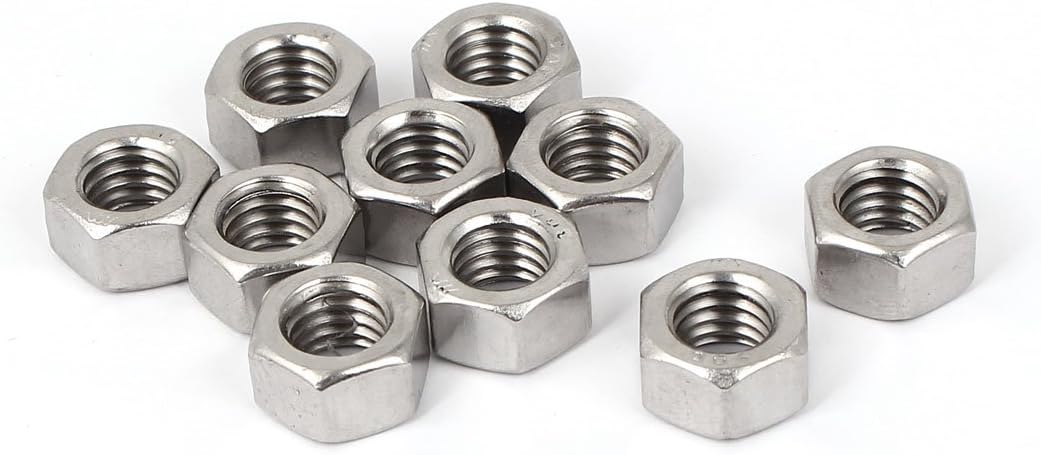 Hex Nuts, 3/8-16 UNC 304 Stainless Steel Thread Hexagon Nut 10pcs