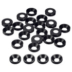 40 Pcs M6 Finishing Countersunk Washers, Aluminum Alloy Screw Gaskets, Cup Head Washer Gasket for Mechanical Accessories Parts, Black