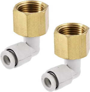 Pneumatic Push to Connect Tube Fittings Elbow 6mm Tube OD x 3/8PT Female 2Pcs