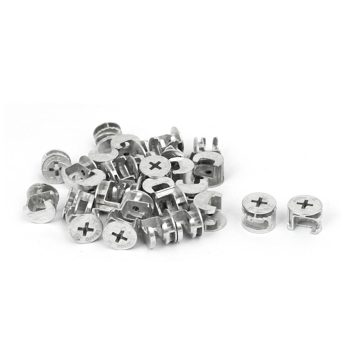30Pcs Furniture Connecter Cam Lock Fittings 15mm x 12mm for Cabinet Drawer Dresser and Wardrobe Furniture Panel Connecting