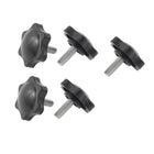 a15033100ux0264 M6 x 16 mm Male Thread Star Shaped Head Clamping Screw Knob, Metal/Plastic 5 Pieces
