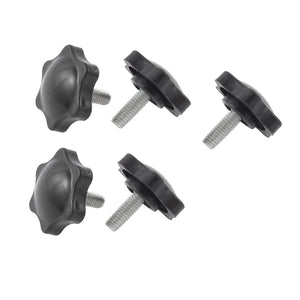 a15033100ux0264 M6 x 16 mm Male Thread Star Shaped Head Clamping Screw Knob, Metal/Plastic 5 Pieces