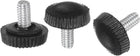 100pcs M4 x 7mm Metric Male Thread Knurled Knobs, Thumb Screw Clamping Knobs Grip Plastic Handle Hand Knobs with Threaded Stud, Black