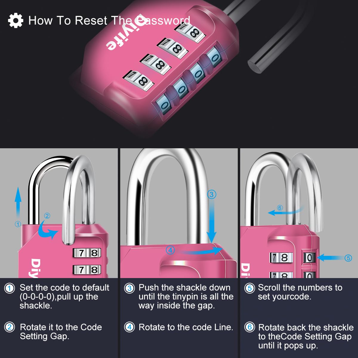 4 Cijfer Combinatie Slot, LinkMejor Waterdicht School Gym Locker Slot