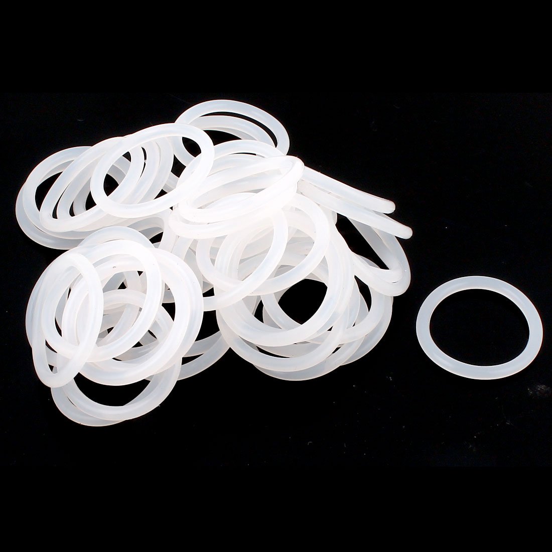 Rubber Flat Washer 30mm OD 24mm ID 3mm Thickness Sealing Gasket for Faucet Pipe Water Hose, White, Pack of 48