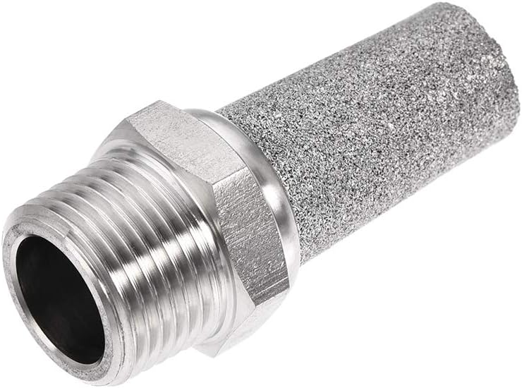 Exhaust Muffler PT 3/8 Male Thread Sintered Stainless Steel Breather Pneumatic Air Muffler