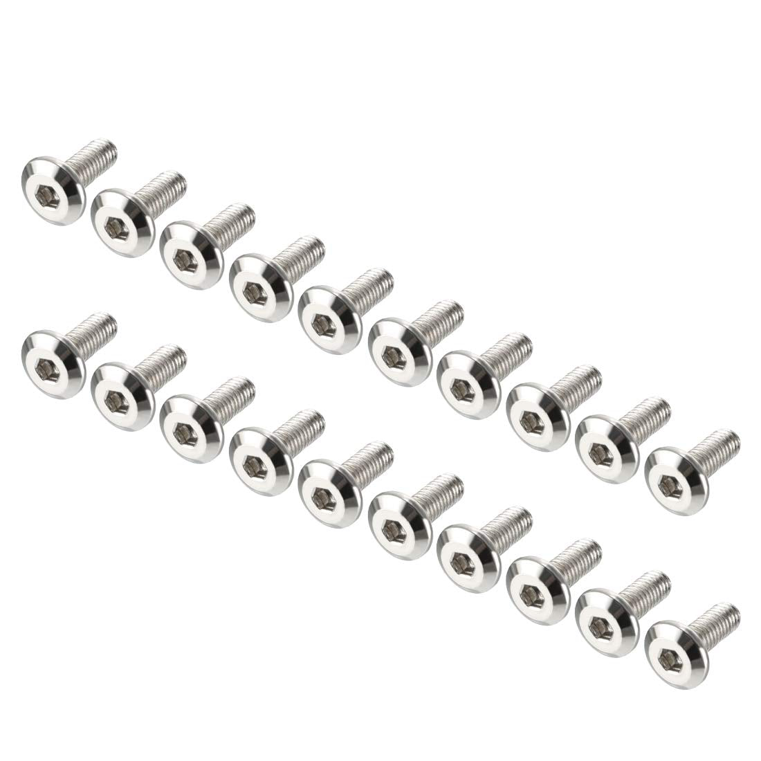 M6x16mm Furniture Bolts Hex Socket Screws Fastener Carbon Steel 20pcs