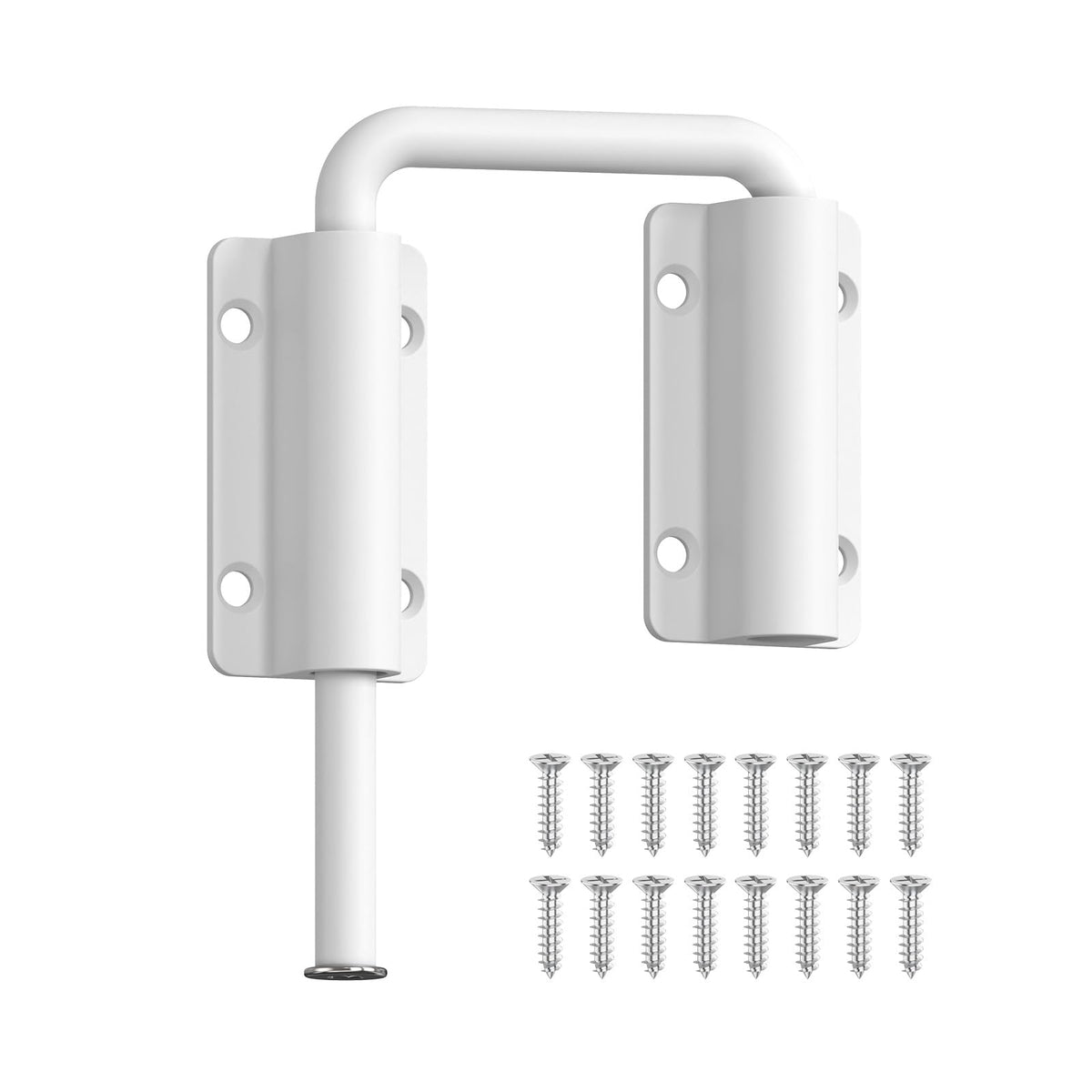 LinkMejor 2-3/8 Inch U Patio Sliding Door Loop Lock Latch White 1-Pack
