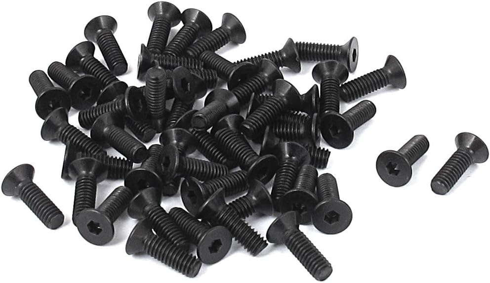 M2.5x8mm 10.9 Carbon Steel Countersunk Head Hex Socket Screw 50pcs