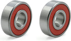 2pcs 6201RS Deep Groove Ball Bearing 12 x 32 x 10mm Double Bearing Steel Bearing Bushing Metal Red Silver Tone