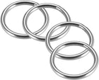 201 Stainless Steel O Ring 40mm(1.57") Outer Diameter 4mm Thickness Strapping Welded Round Rings 4pcs