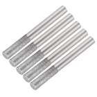 Diamond Burrs Grinding Drill Bits for Carving Rotary Tool 1/4-Inch Shank 6mm Cylindrical 150 Grit 5 Pcs