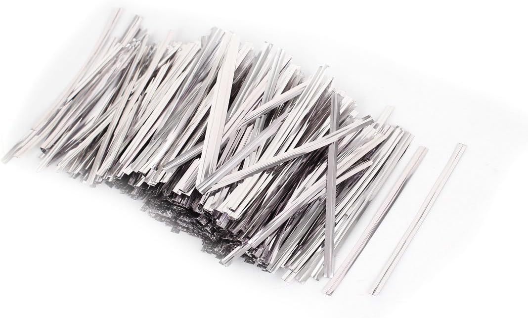 Bread Bags Packaging Twist Cable Tie 8cm Long 2400 Pcs Silver Tone