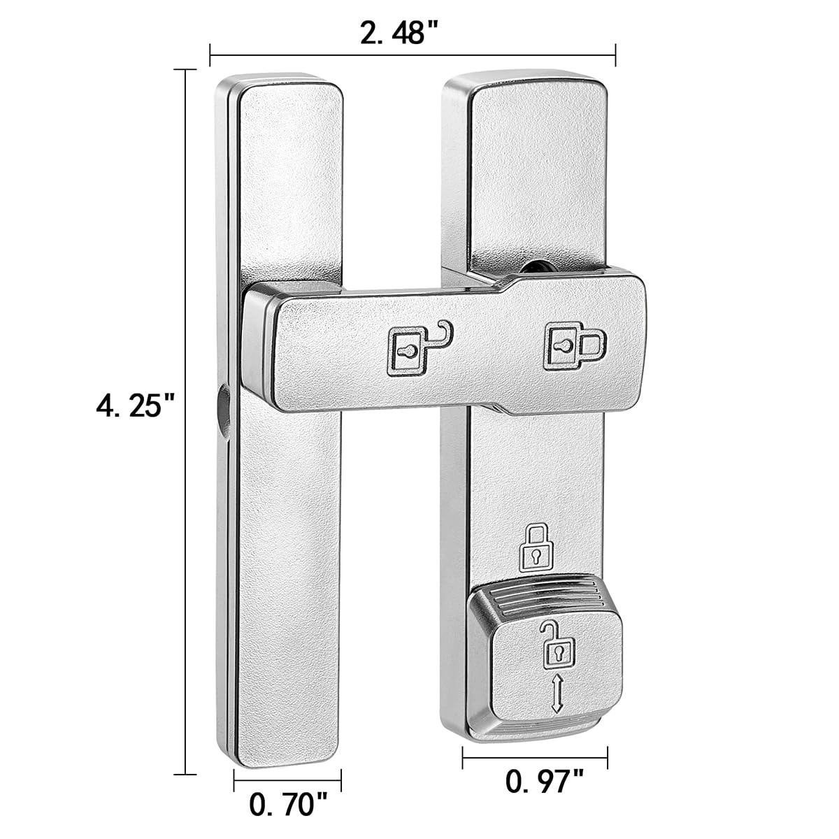 Silvery 180 Degree Barn Door Lock,Flip Gate Latches Hardware