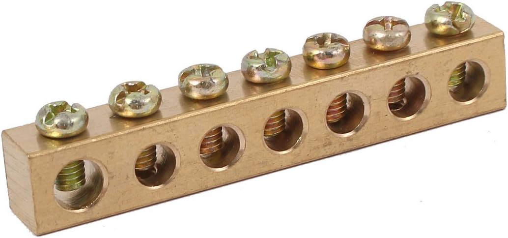 7 Holes Electrical Distribution Wire Screw Terminal Ground Brass Neutral Bar