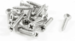 20 Pcs 16mm x 3mm Thread Phillips Head Self Tapping Screw Silver Tone