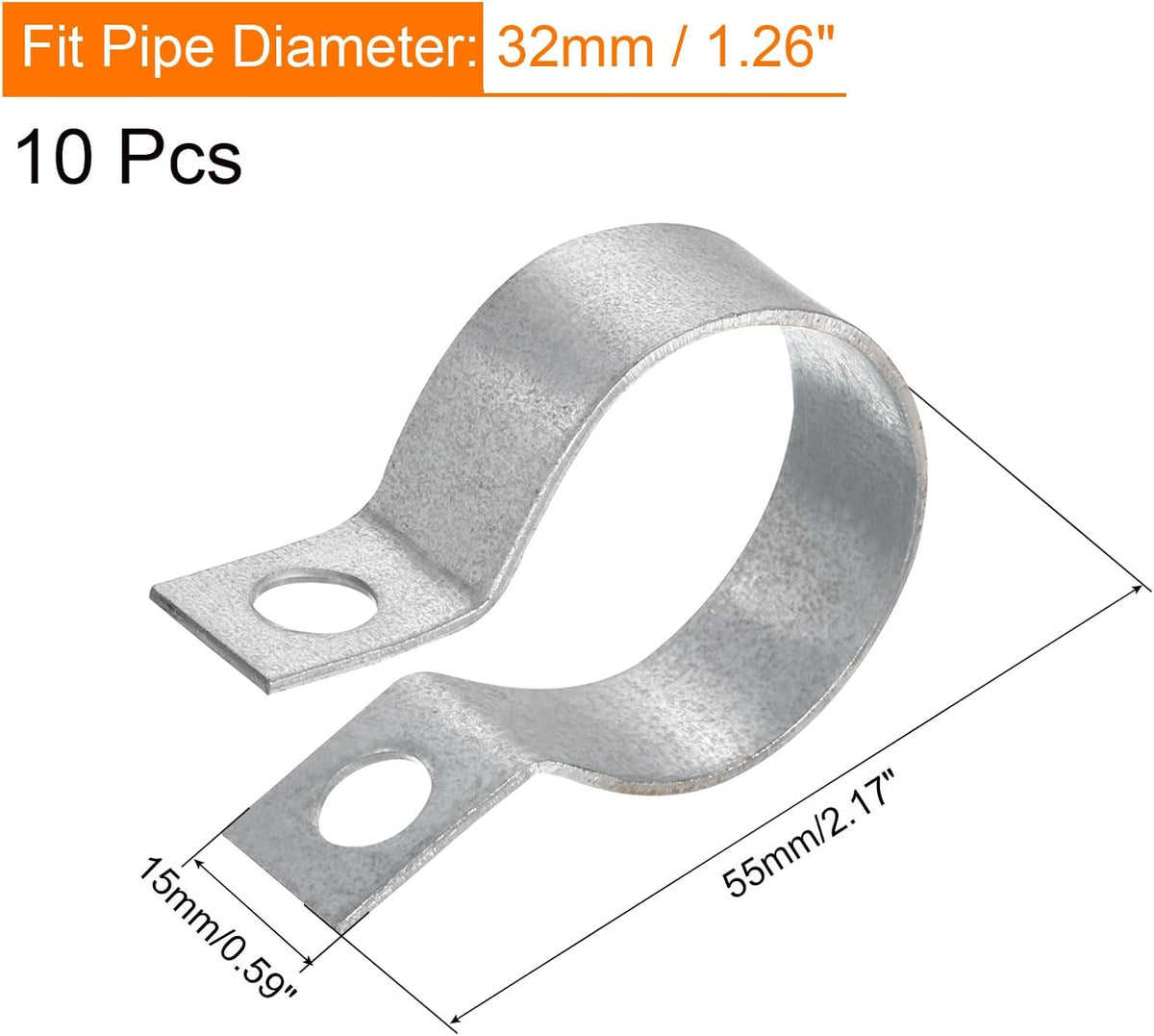 10Pcs Anneau de Séparation Hanger Pipe Ceinture Adapté 2" (50mm) Boulon Métallique Clamps Montage au Plafond Équerre de Support pour Tube de Pipe