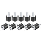 Rubber Mounts 10pcs M8 Male/Female Vibration Isolator Shock Absorber, for Garage Motor Air Compressor Car Boat Bobbins, D30mmxH30mm