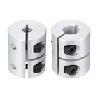 2pcs Shaft Coupling 6.35mm to 10mm Aluminium Single Split Clamping Coupling, Rigid Stepper Motor Wheel Coupler Joint Connector for DIY Model, 3D Printers