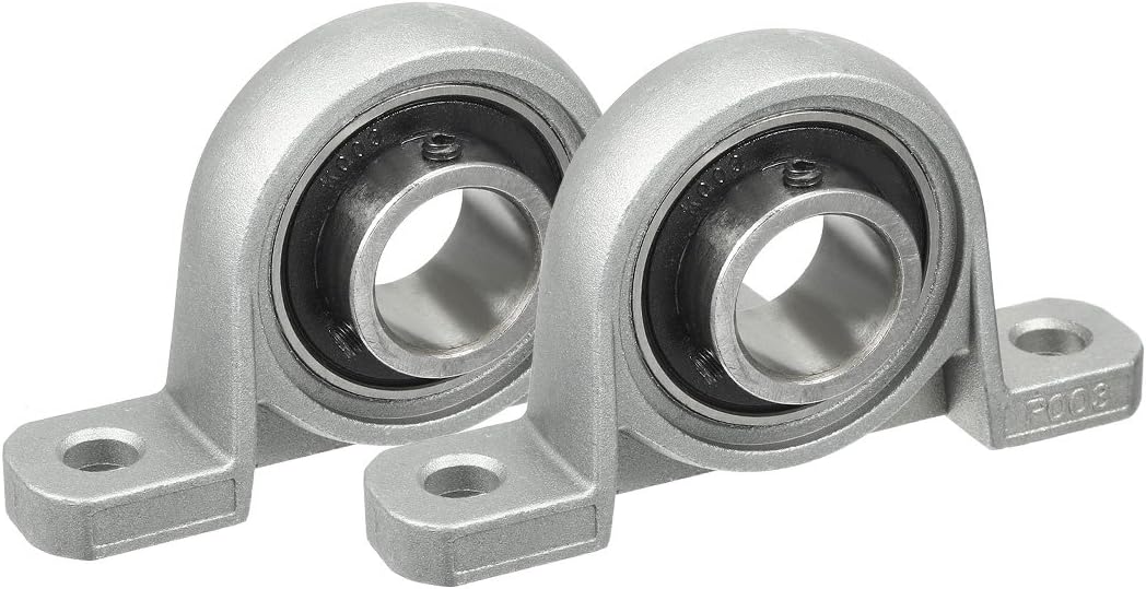 2pcs KP003 17mm Bore Zinc Alloy Inner Ball Mounted Pillow Block Insert Bearing