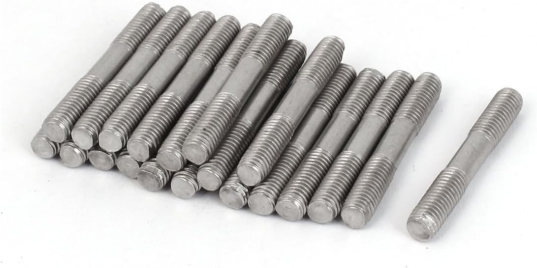 M5x35mm 304 Stainless Steel Double End Thread Tight Adjustable Push Rod Stud 20pcs
