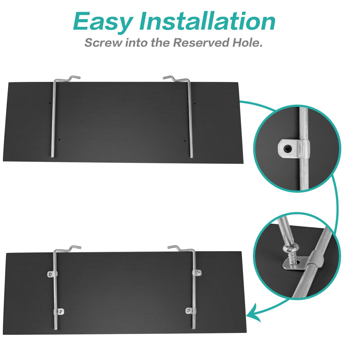 لوحات الأظافر، 2Pack أسود 16" x 6" رفوف لوحات الأظافر الكبيرة وأسلاك الدعامة