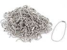 Ball Bead Link Chain with Connector Holders Roll for ID Badge Tag Key Chain Adjustable 6 Inch Long 2.4mm Bead Dia, 100 Pcs Stainless Steel