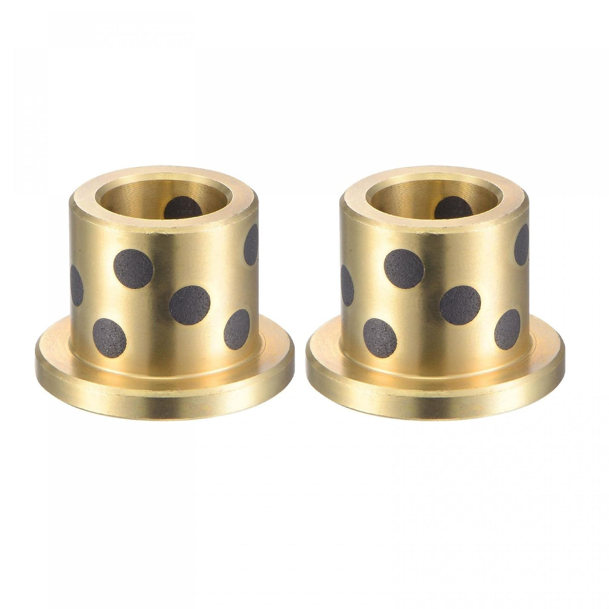 Flanged Sleeve Bearings 12mm Bore 18mm OD 18mm Length 25mm Flanged Dia 3mm Flange Thickness Wrapped Oilless Bushings Brass 2pcs