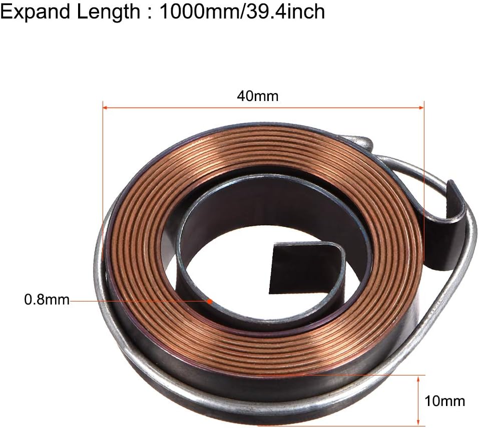 Drill Press Return Spring, Quill Spring Feed Return Coil Spring Assembly, 3.3Ft Lengt, 40 x 10 x 0.8mm