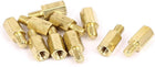 M4x10mm+6mm Male to Female Thread Brass Hex Standoff Spacer 10Pcs