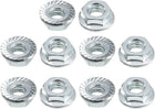 1/4-20 Serrated Flange Hex Lock Nuts, Carbon Steel 10 Pcs