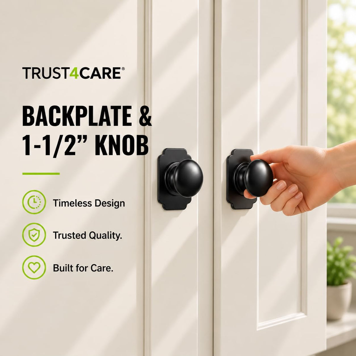 LinkMejor 4-Pack 1.7" Plăci Negre pentru Mânerele de Closet Făcătorie Dublu