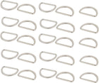 LinkMejor 30mm Inner Zinc Alloy Flat Typed D Welded Ring Silver Tone 25pcs